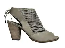 Paul Green Booties Womans Size 7 US 9.5 Leather Peep-toe Perforated Lexi Heel