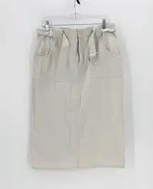 North Crest 90s midi off white belted skirt size 14 festival casual summer