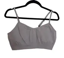 Athleta Trophy Seamless Bralette Womens Large Lavender Purple Ribbed Strappy Bra
