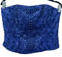 Vintage‎ Jessica McClintock Corset Top 12 Cropped Beaded Embellished Party USA