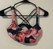 Lululemon Rose Floral Pink Sports Bra Size 4