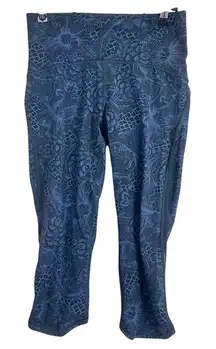 Lululemon Train Times Crop (17") Nouveau‎ Mach Blue Black | SIZE: 6 EUC W6AHYS