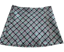 Lady Hagen Golf Skort Blue Purple Plaid Skort with Zipper‎ Detail Size 14