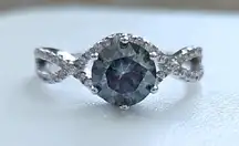 1ct Dark Ash/Grey Moissanite. Size 6