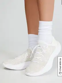 SOREL Women's 7 Explorer Blitz Stride Lace Sneakers Cream Knit Mesh Athletic Gym