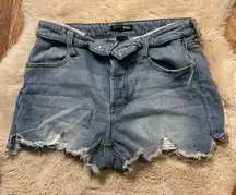Fashion Nova Shorts‎ Size 9 20 Cut Off Denim Fold Over Waist Butyon Fly