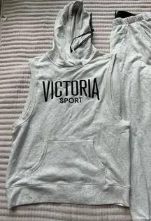 Victoria Secret Sport workout tank top hoodie and pants set Size Large