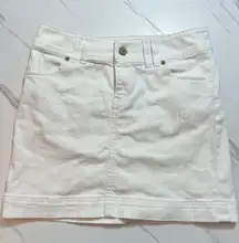 White Denim Mini Skirt