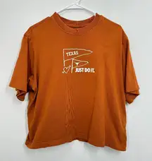 The Nike Tee Cropped Graphic Tee Texas Longhorns Burnt Orange Casual Size Medium
