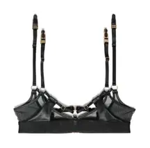 Bordelle Vita Suspender Garter Black Adjustable 24k Gold Plated S Xx1389