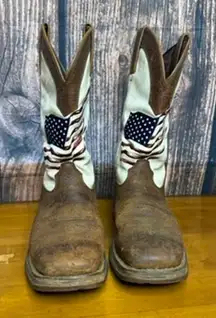 Durango‎ Lady Rebel Women's Western Boots 7.5W Brown Flag Embroidery