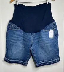 Maternity Denim Bermuda Shorts size XL 16/18 Medium Wash Casual Summer