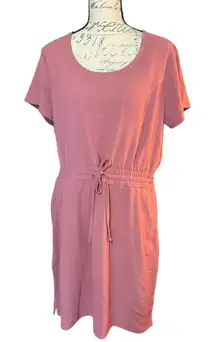 32 Degrees Cool Pink Round Neck Elastic Waist Dress Small NWOT