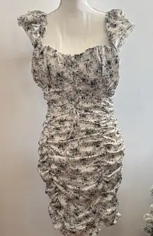 PrettyLittleThing Black and White Floral Mini Dress