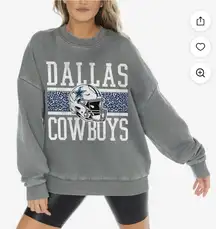 New Gameday Couture Gray Dallas Cowboys Oversized Crewneck Fleece Pullover XL