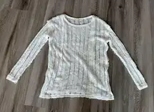 We The Free M White Knit Sweater Blouse