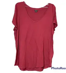 Torrid Red Plus Size Casual Plain Classic Shirt Size 1