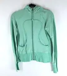 Lululemon Scuba Hoodie Stretch Mint Green Pockets Full Zip 2