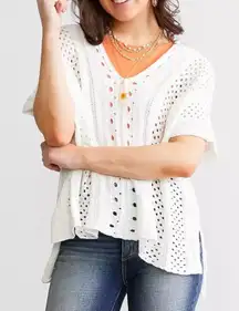 Daytrip White Pointelle Sweater