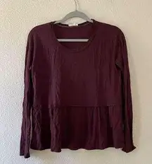 Wilfred red peplum hem sweater size small