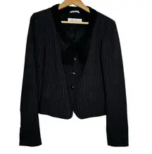 MaxMara Vintage Pin Stripe Wool Blend Cropped Blazer