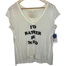 Abercrombie & Fitch Sleepwear Cream Blue Sleep Tee Shirt Top Womens Size Medium