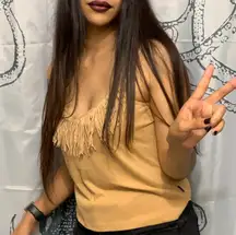  icandy hippie vibe suede fringe top