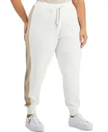 NWT Calvin Klein Joggers Plus Size Knit Pants Cream/Gray/Tan Women’s Size 3X $99
