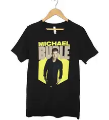 Michael Buble Graphic Band Concert Tee T Shirt Black Yellow Medium