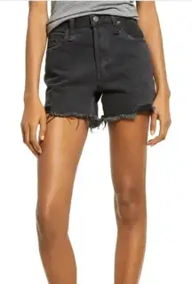 We The Free People Makai High Waisted Cut Off Denim Shorts Rocky Beach Black