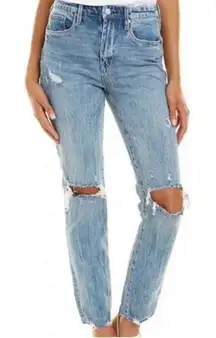Blank NYC The Lafayette Jeans High Rise Wide Flare Straight Distressed- Size 27