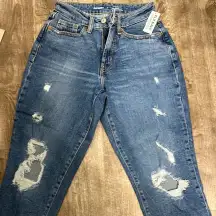 Old‎ navy extra high rise curvy sky high straight  Blue Distressed Women's Jeans