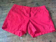 J Crew red flat front business casual size 8 chino shorts