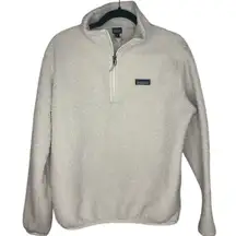 Patagonia Quarter Zip Sherpa Fleece Pullover Women Medium Off White Warm Hiking
