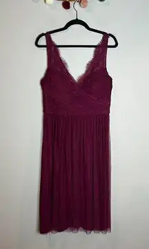 BHLDN Anthropologie Hitherto Fleur burgundy bridesmaid dress - Shortened