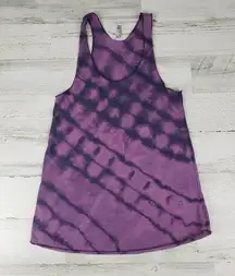 NWOT American Apparel Custom Purple Bleach Tie Dye Diagonal Box Tank Top Size XS