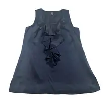 Saks Fifth Avenue Women’s 6 Black Sleeveless Ruffle 100%‎ Silk Top