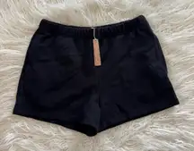 Skims Cotton Fleece Classic Short Onyx Size Large