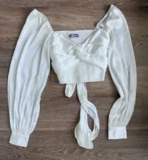 Urban Outfitters White Puff Sleeve Blouse