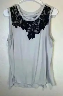 Chelsea28 Women’s‎ Black and Grey Lace Sleeveless Body Crops Top Size L