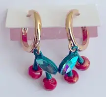 Betsy Johnson Cherry Hoop Earrings