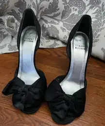 Stuart Weitzman black bow heels size 8