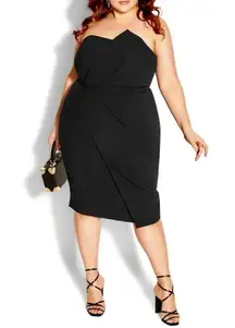 City Chic | Enchant asymmetrical little black dress