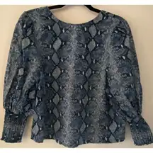 Stella & Dot It's All Gonna Happen Blue Button Up Back Blouse Women's Sz XL​