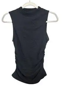 Something Navy Women Sz XS Black Sleeveless Mock Neck Tank Lightweight Stretch