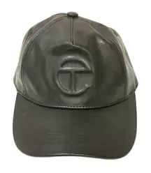 TELFAR Black Unisex LOGO-EMBOSSED VEGAN‎ LEATHER Adjustable HAT
