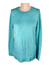 J Crew Factory Crewneck Sweater in Extra Soft Yarn Teal Blue size S Small BB083