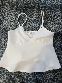 White Peplum Tank