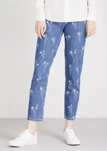 Current/Elliott The Fling Floral Straight Leg Jean Size 26