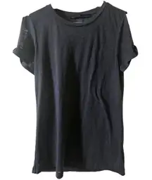 AllSaints T-Shirt Cold‎ Shoulder Top Short Sleeve Tee XS